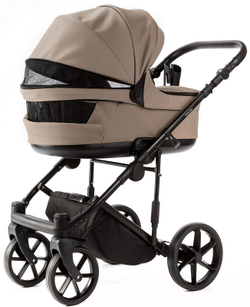 Детская коляска Adamex Locco Light Deluxe 2 в 1 LL-SA09 (Т.БЕЖЕВАЯ КОЖА)