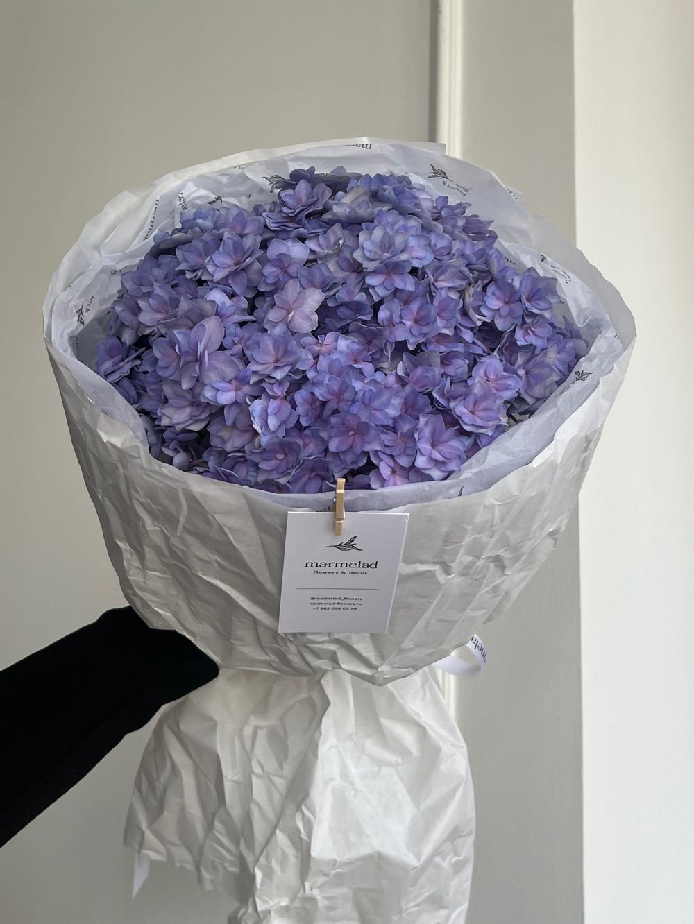 Букет из гортензии в фиолетовом оттенке