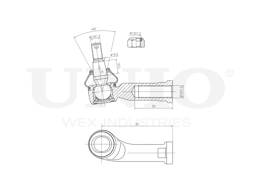 Наконечник рулевой правый UNIO SSP-10052