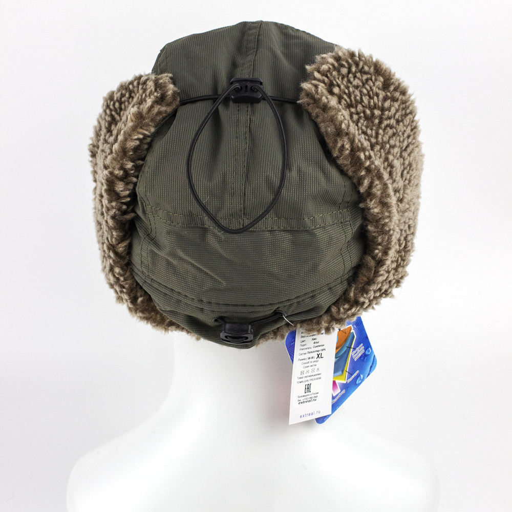 Кепка Extreal "Сити" с ушами, Барашек Коричневый, Мембрана, XL