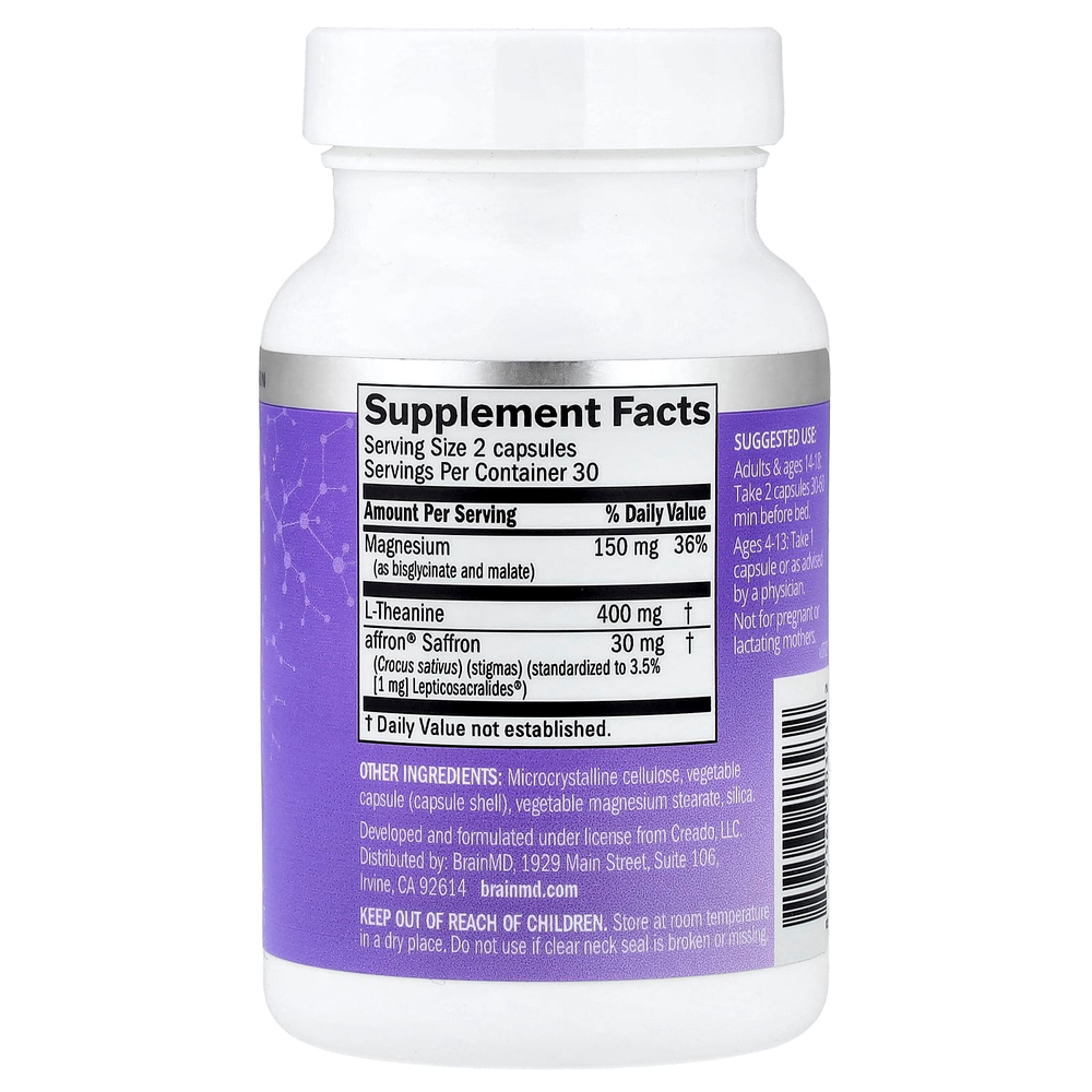 BrainMD, Quiet My Mind Sleep, 60 веганских капсул