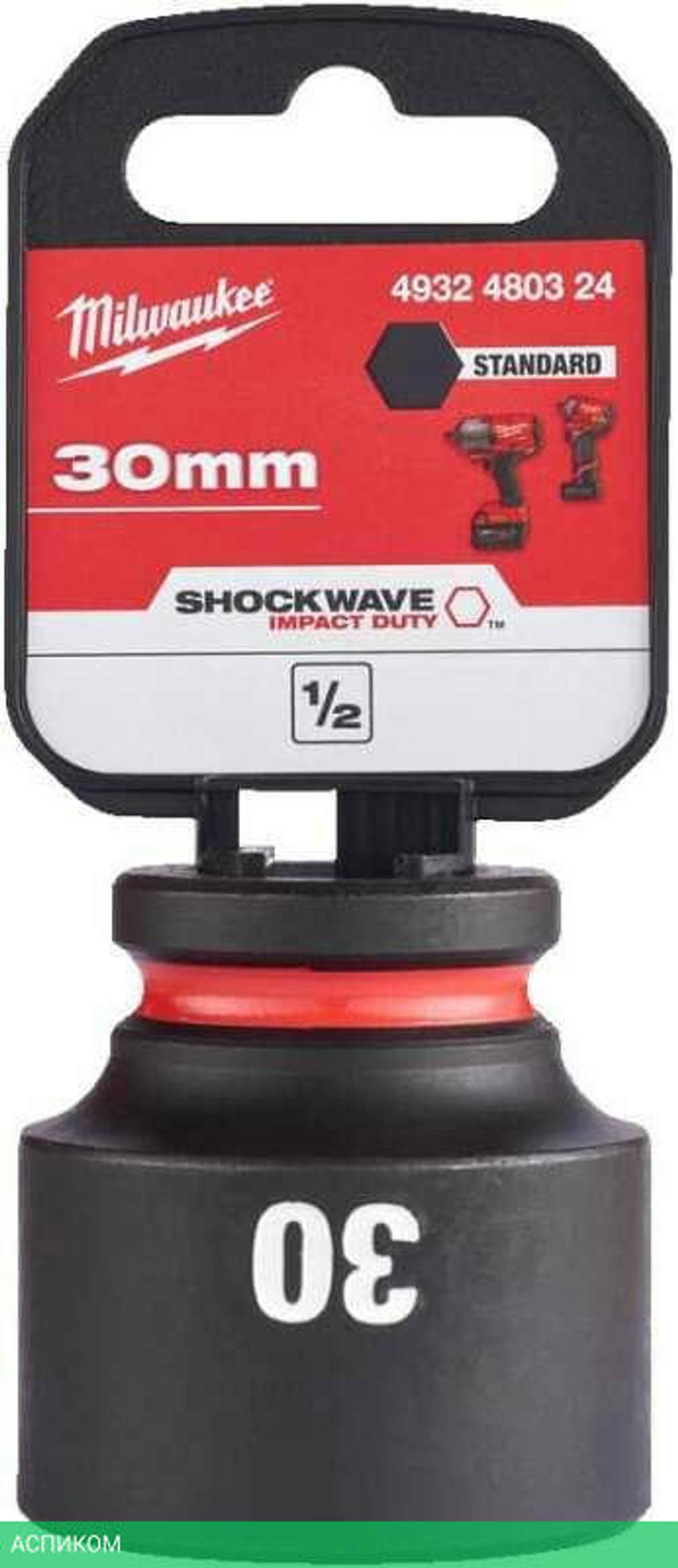 Головка ударная Milwaukee Shockwave 1/2" 30мм (4932480324)