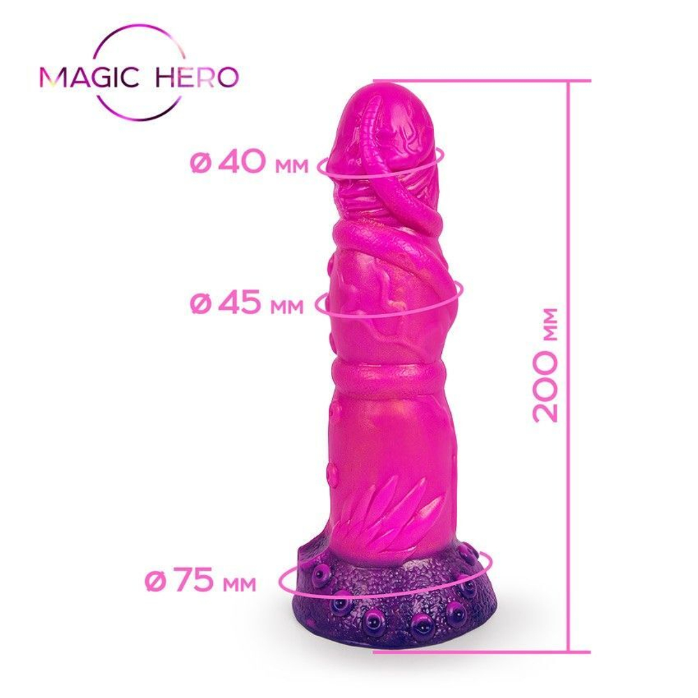 Фаллоимитатор Bior toys MAGIC HERO, рельефный, на присоске, 20 см