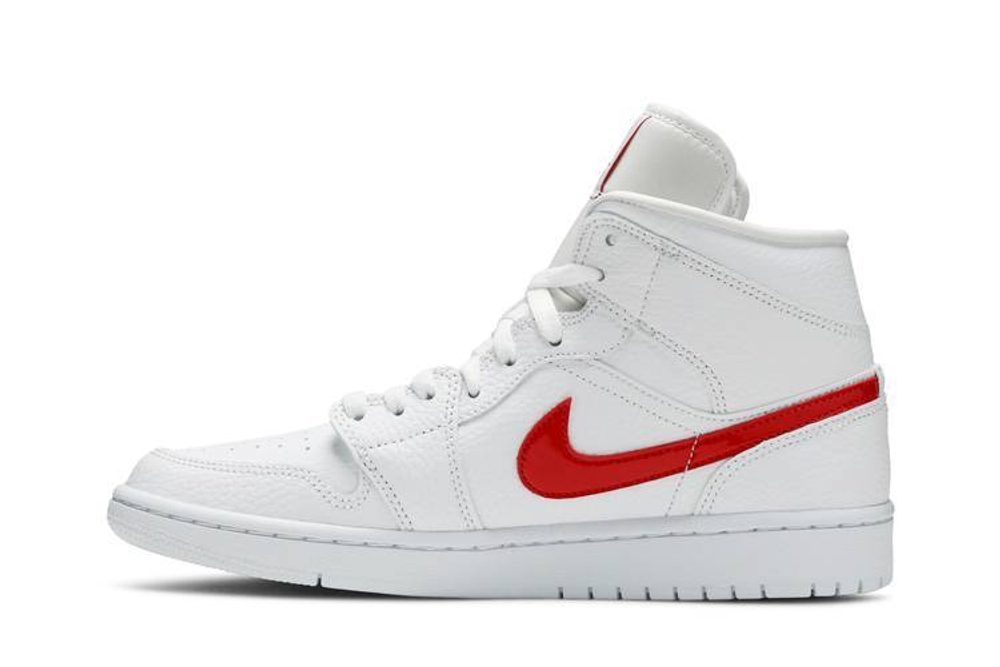 Кроссовки Jordan Air Jordan 1 Mid White University Red (Женская размерная сетка)