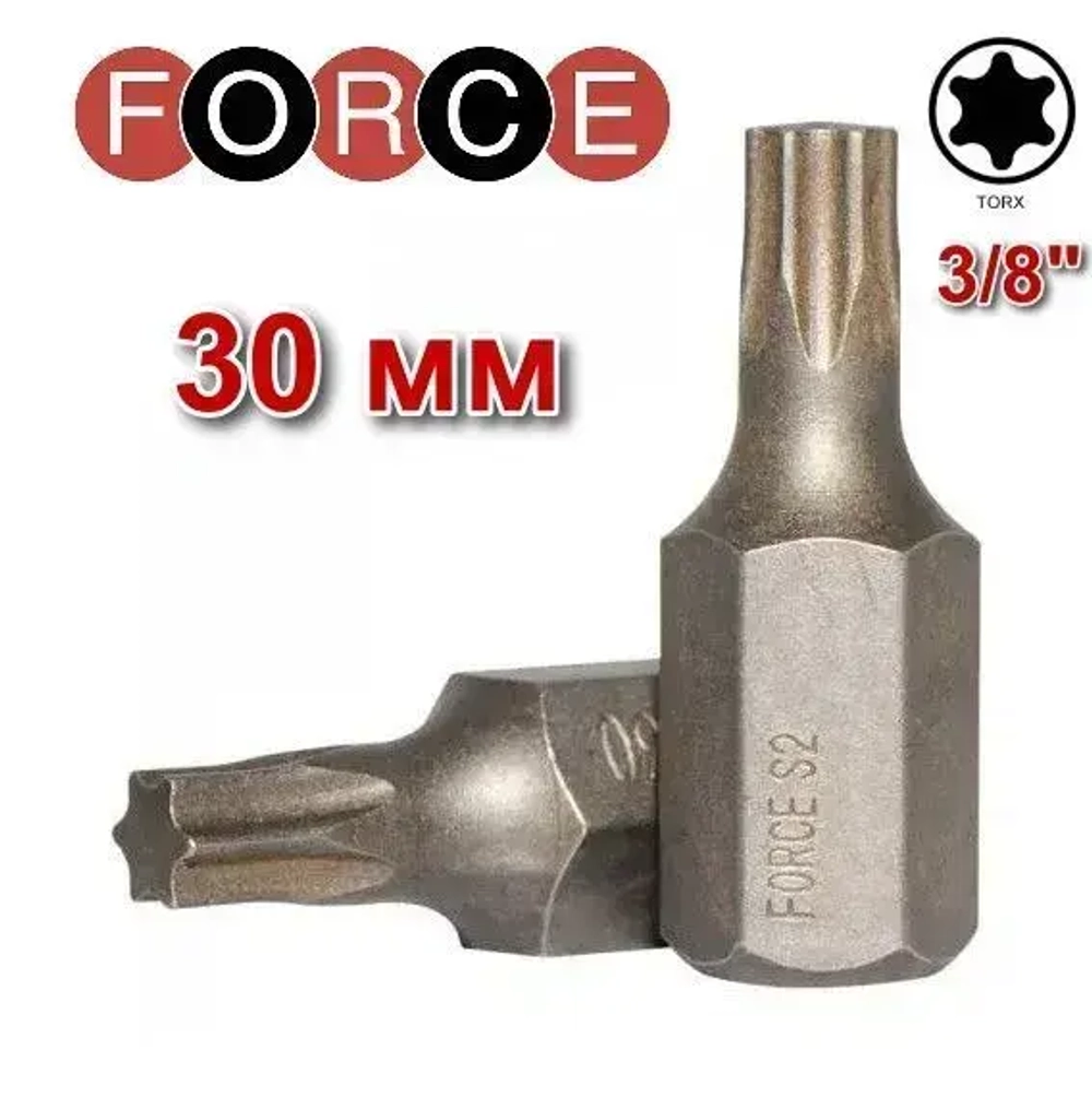 Бита-торкс 3/8" шестилучевая звезда Т-30, длина 30мм FORCE 1763030