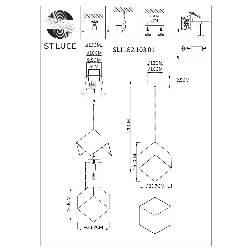 SL1182.103.01 Подвес ST-Luce Хром/Прозрачный, Хром G9 1*5W