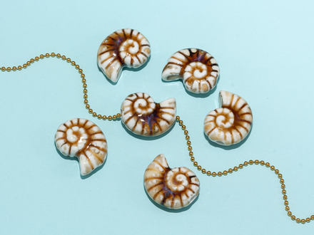 Бусина "Аммонит" 20мм, керамика