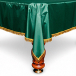 Чехол на бильярдный стол Галант 9 футов, зелёное влагостойкое, желтая бахрома