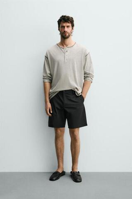 ZARA КОМФОРТНЫЕ ТЕХНОЛОГИЧНЫЕ ШОРТЫ, ЧЕРНЫЙ