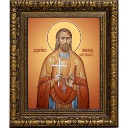 Михаил Каргополов, священномученик пресвитер. Икона на холсте.