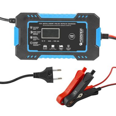 Устройство зарядное импульсное для АКБ с жидкокристаллическим дисплеем (12В,автостоп,функция восст.-я,защита от превыш.напряж. и короткого замыкания) Forsage F-1206