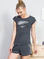 Женский комплект в спортивном стиле (Размер: M) (Цвет: темно-синий)