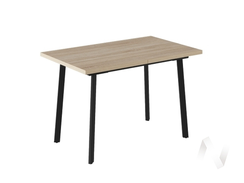 Стол раздвижной Берген (опоры черный/ЛДСП сонома; кромка сонома)