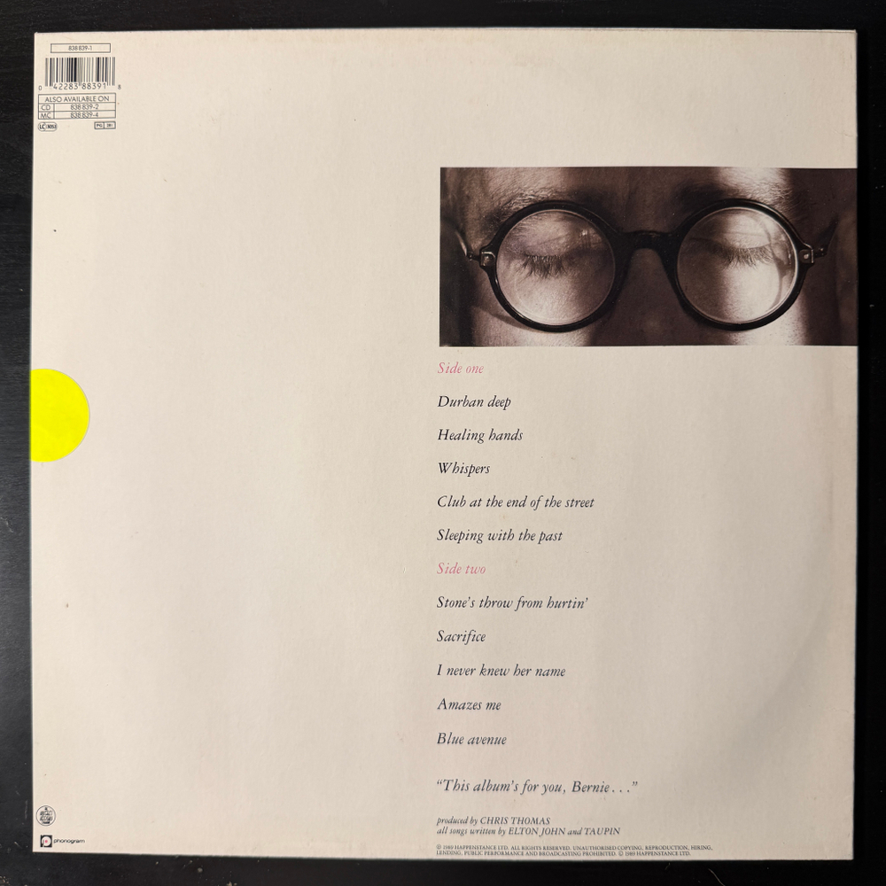 Elton John - Sleeping With The Past (Голландия 1989г.)