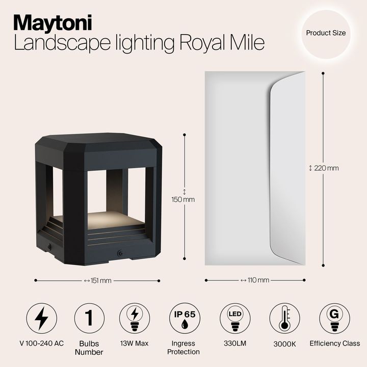 Ландшафтный светодиодный светильник Maytoni Royal Mile O019FL-L13GR3K