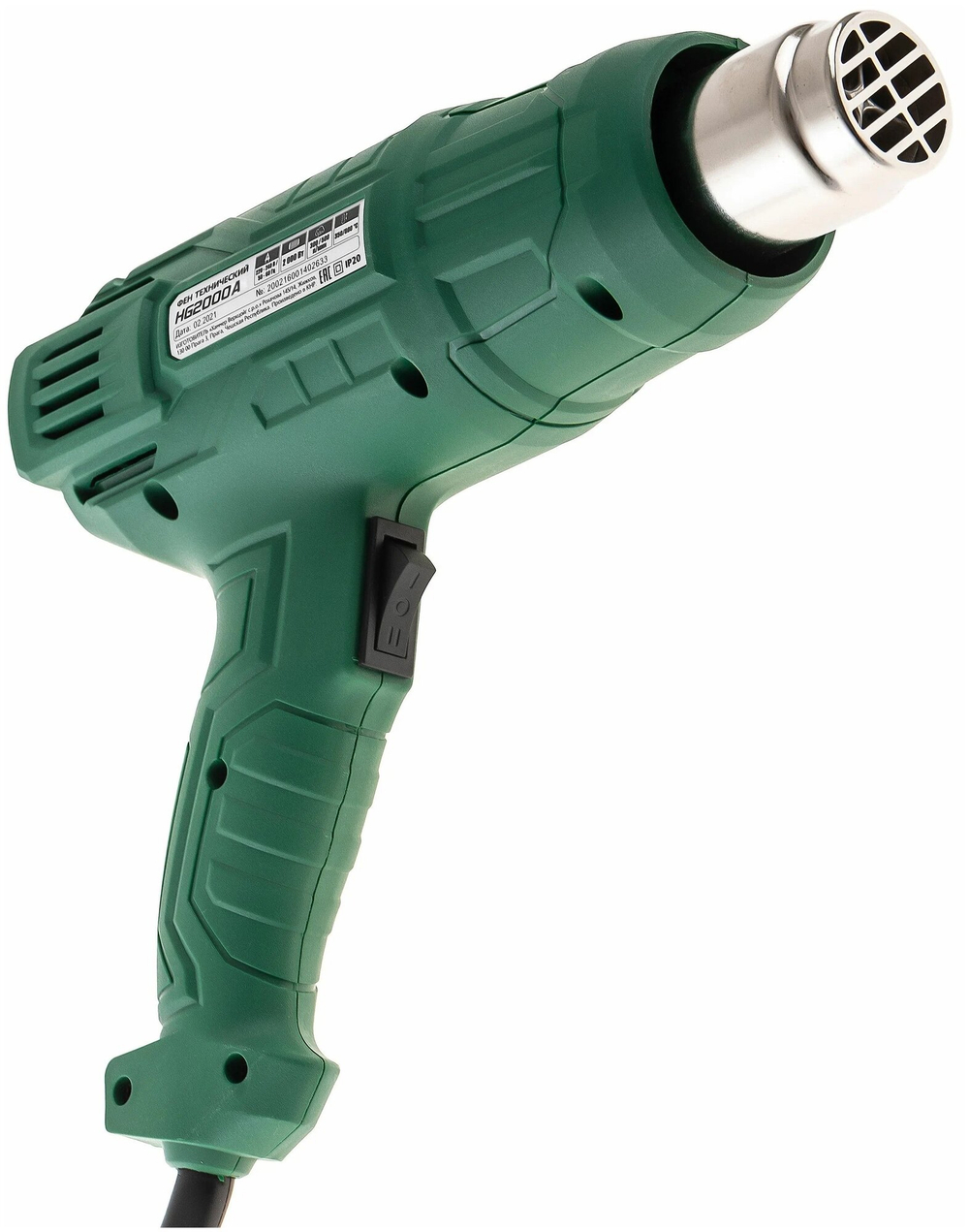 Фен техн. Hammer HG2000A 2000Вт 350/600С 300/500л/мин насадки, тепл. защита