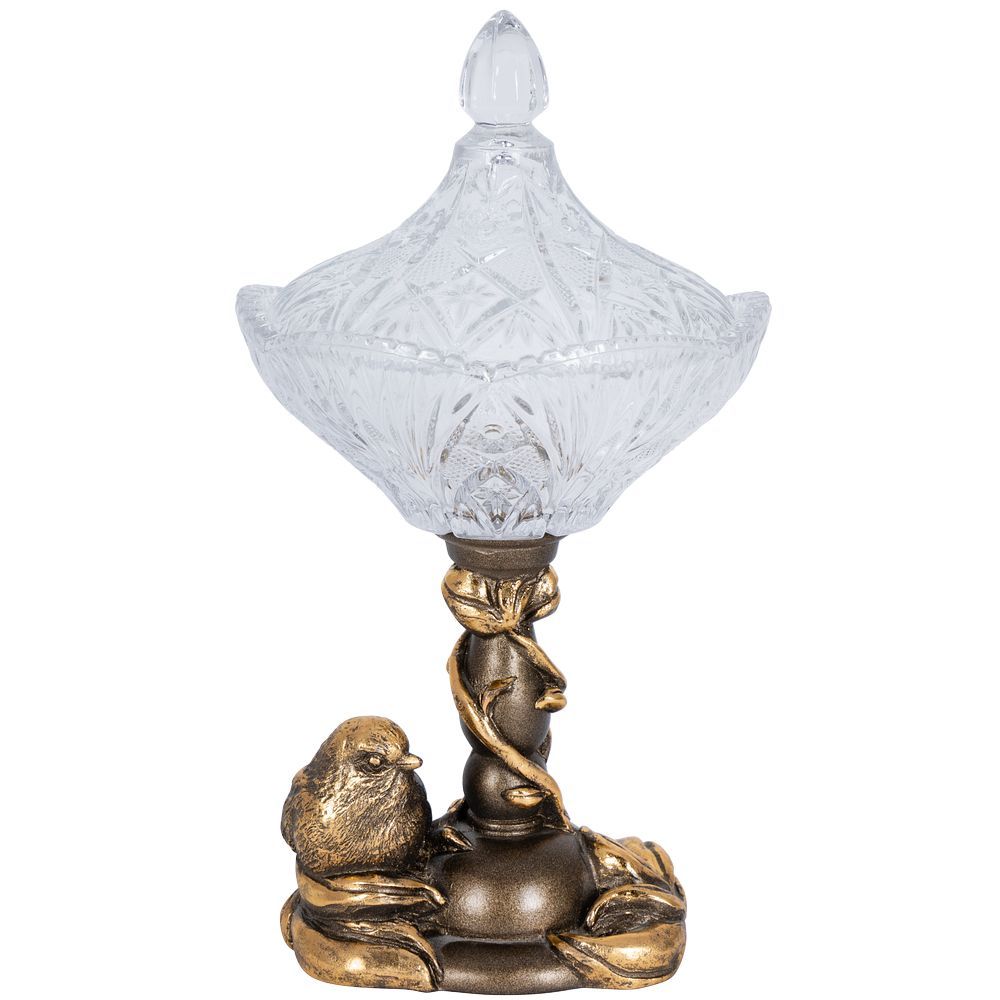 Сахарница стеклянная с крышкой Зарничка Свитти Бронза