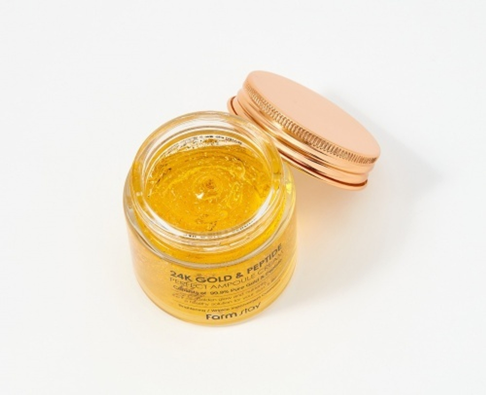 Ампульный крем с золотом и пептидами FarmStay 24K Gold & Peptide Perfect Ampoule Cream