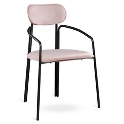 Стул Ror, Round, велюр, черный/розовый