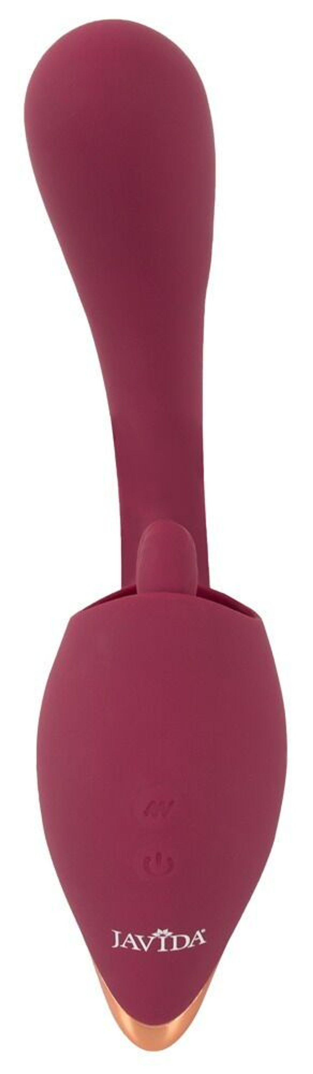 Малиновый вибратор с подвижными язычками 2 Function Vibrator - 20,6 см. (Цвет: малиновый)