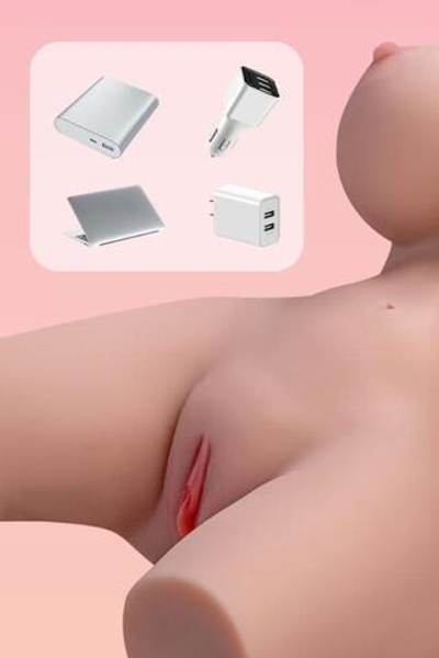 Мастурбатор-торс Frieda с функцией вибрации (Цвет: телесный)