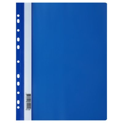 Папка-скоросшиватель с перфорацией А4, 160мкм, синяя с прозр. верхом
