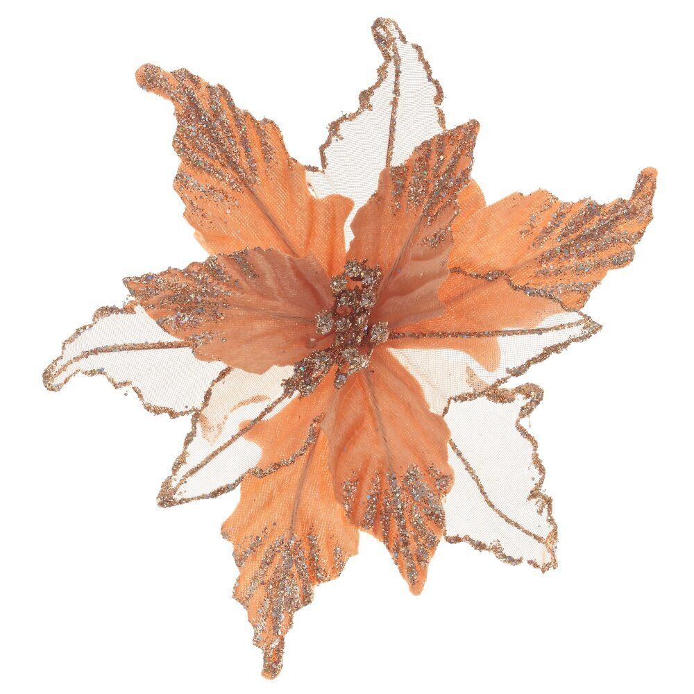 GAEM Цветок искусственный "Пуансеттия" (на клипсе), L24 W24 H13 см