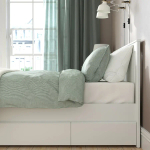 Каркас кровати с 2 ящиками для хранения - IKEA SONGESAND, 200х140 см, белый, СОНГЕСАНД ИКЕА