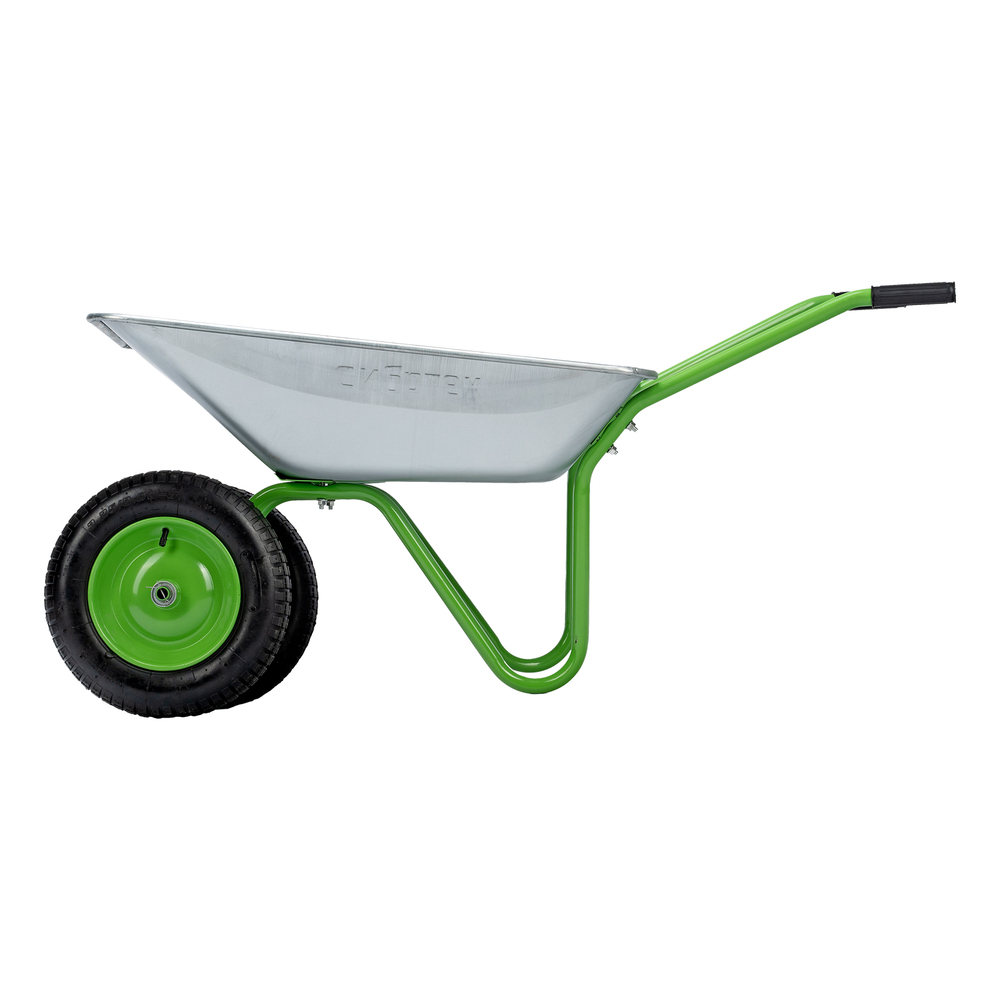 Тачка садовая Сибртех 2-х колесная, грузоподъемность 120 кг, объем 65 л