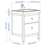 Тумба для ванной - HEMNES / ORRSJÖN /ORRSJОN  IKEA/ ХЕМНЕС/ОРРСЬЕН ИКЕА, 62х49х89 см, белый