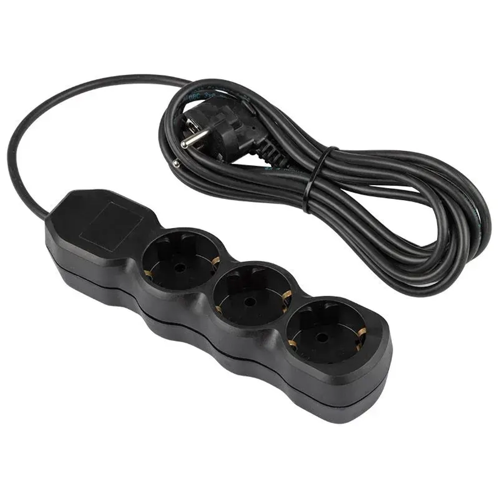 Удлинитель ENGY "Гранд" 5мроз. с заземлением (ПВС 3,75) черный