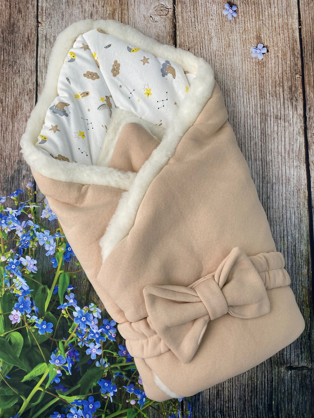 Комплект на выписку 6-ти предметный "Р-Р" (одеяло, комбинез, слип, шапочка, пояс, чепчик)  (Цвет: Хаки)