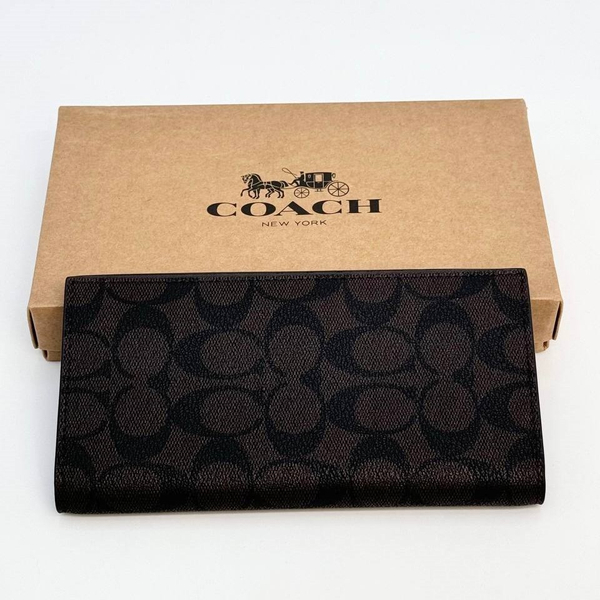 Портмоне Coach Breast Wallet leather dark brown