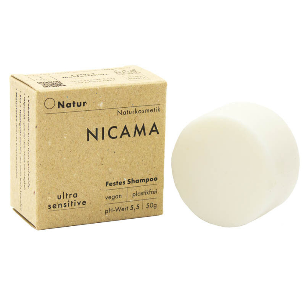 Твердый шампунь NICAMA Natural (для чувствительной кожи головы), 50 гр