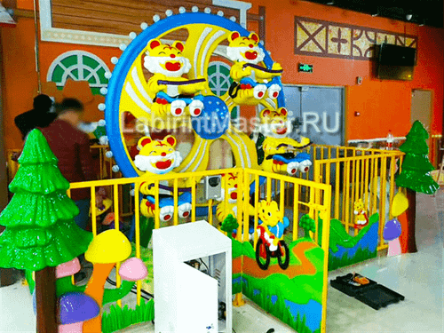 Электрическая Аттракцион карусель «Веселые тигрята», 3,6×2,8×2,7 м