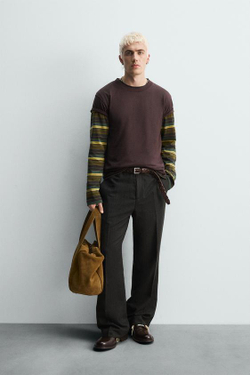 ZARA БРЮКИ FLARE FIT - LIMITED EDITION, ЗЕЛЕНОВАТЫЙ