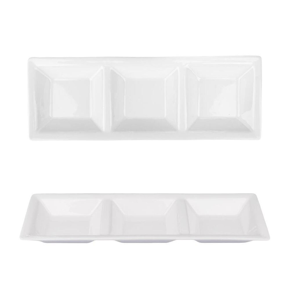 Менажница 30,8*11 см h2,5 см 3 отделения белая фарфор NEW P.L. Proff Cuisine [6]