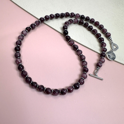 Колье-чокер с корундом «Винный ритм»