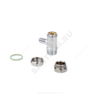 Кран шаровой латунь сливной R65D хром Ду 8 Ру42 НР/штуц 1/4" под ключ Giacomini R65DX011