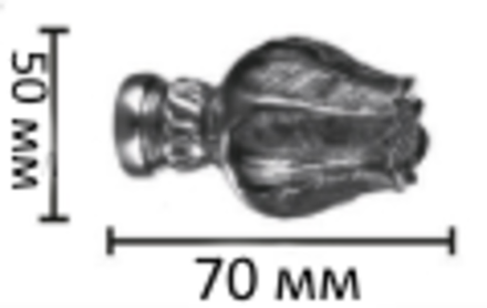 Наконечники "Тюльпан" металлические d20 мм, цвет черный