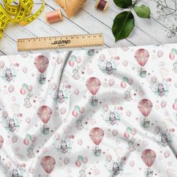 Ткань поплин воздушные шары и зайцы