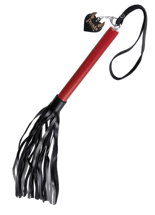Кожаная плеть Pecado черно-красная для BDSM-игр