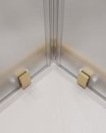 Душевой уголок Cezares MOLVENO-A-22-90+20-P-BORO, 110х110х195, профиль брашированное золото, стекло Punto