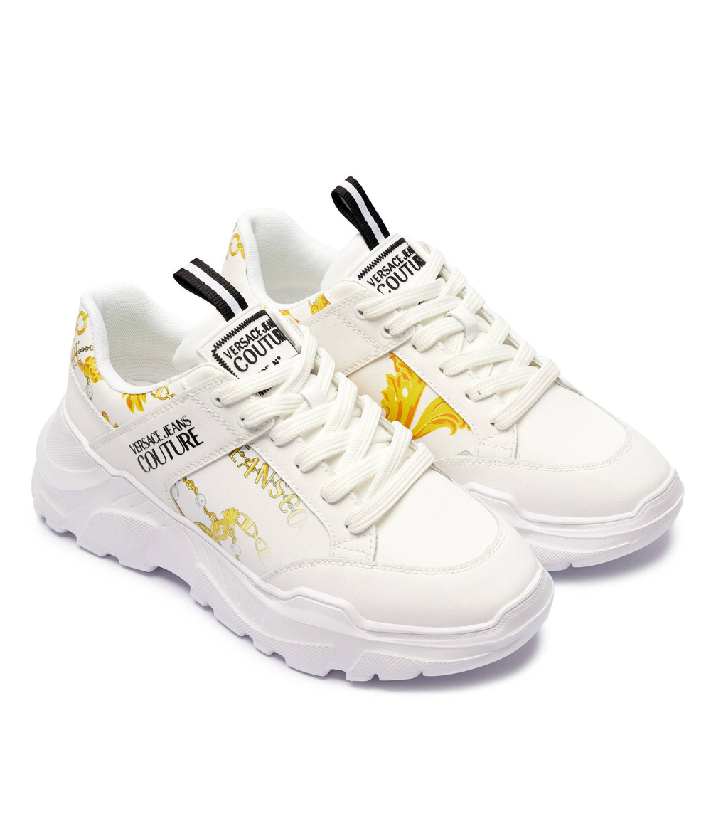 Кожаные кроссовки fondo speedtrack Versace Jeans Couture - белый(77YA3SC2ZP324)