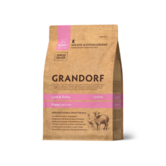 Сухой корм GRANDORF DOG Lamb&Turkey PUPPY, ягненок с индейкой для щенков всех пород с 3 недель, беременных и кормящих собак3кг