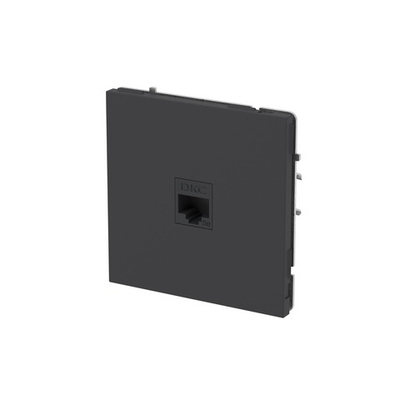 Компьютерная розетка RJ-45 без шторки, кат.5е одинарная, KANT, черный уголь