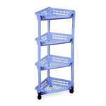 Этажерка угловая 4-х секционная на колесах