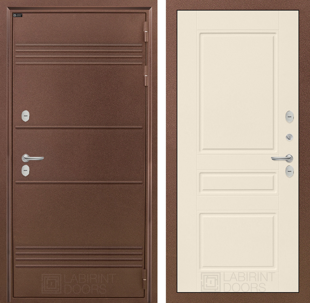 Дверь с терморазрывом входная Лабиринт Термо Лайт 03 Крем софт