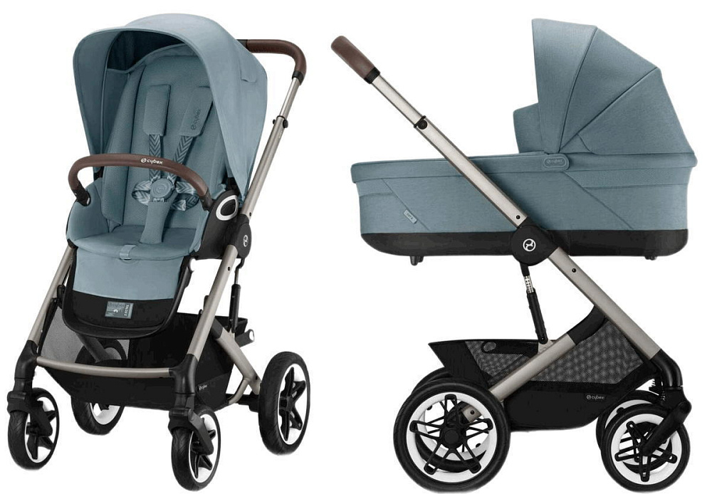 Коляска Cybex Talos S Lux TPE complete Cloud G Magic Black 3 в 1 Stormy Blue с дождевиками