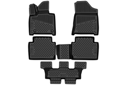Коврики в салон для HYUNDAI Santa Fe V (MX5) 2023-, 7 мест, 5шт. (полиуретан) ELEMENT3DAN0687210K